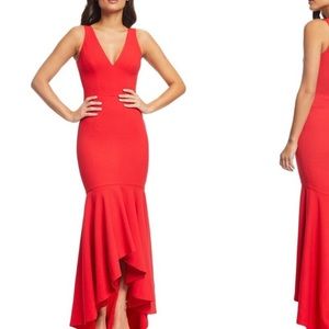 Dress the Population Red Mermaid Gown